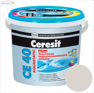 Фуга для плитки Ceresit СЕ 40 Aquastatic эластичная серебристо-серая 04 (2 кг)